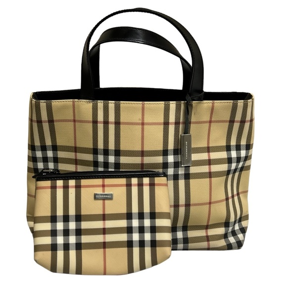 Vintage Burberry Mini Nova Check Coated Canvas Tote - Picture 1 of 12